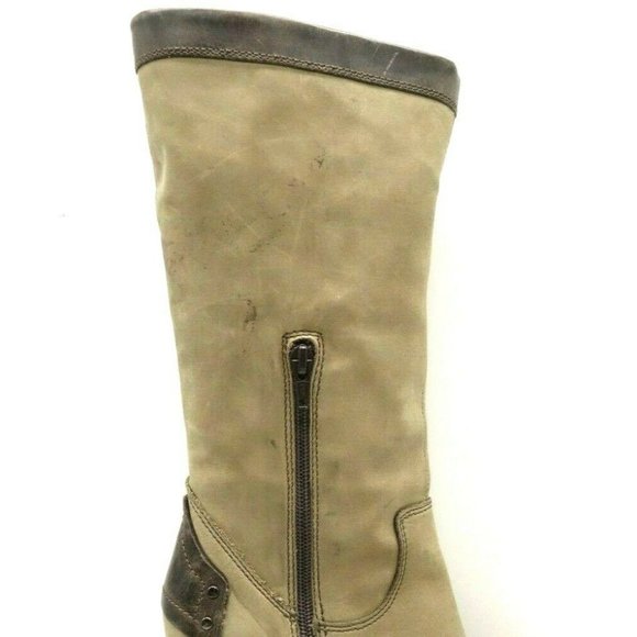 Manas Lea Foscati Brown Leather Zip Up Buckle Block Heel Boots Women's 37 / 7 - Picture 11 of 11